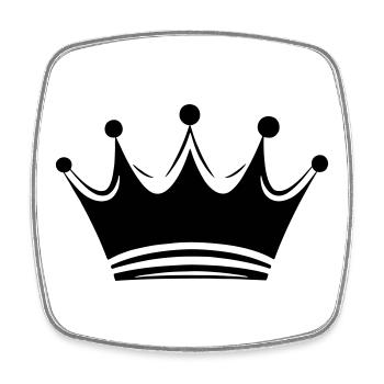 Queen/King Crown Customizable - Square fridge magnet - white - Front