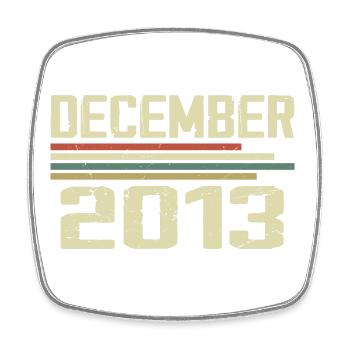 December 2013 Vintage Vintage Retro Birthday - Square fridge magnet - white - Front