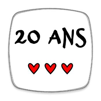 20. 20th ANNIVERSARY. 20 YEARS ANNIVERSARY. 20 YEARS. - Square fridge magnet - white - Front