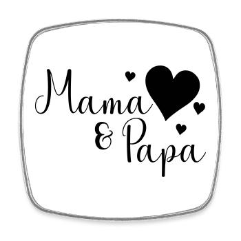 Maman et papa - Magnet carré - blanc - Devant