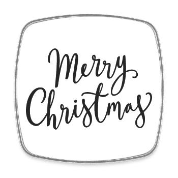 Merry Christmas Script Noir - Magnet carré - blanc - Devant