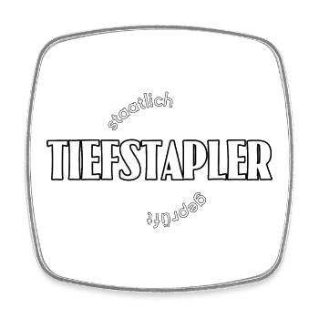 Tiefstapler - Viereckiger Kühlschrankmagnet - Weiß - Vorne