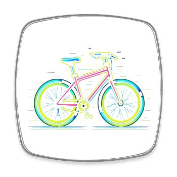 Rennrad Retrowave - Viereckiger Kühlschrankmagnet - Weiß - Vorne