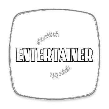 Entertainer - Viereckiger Kühlschrankmagnet - Weiß - Vorne