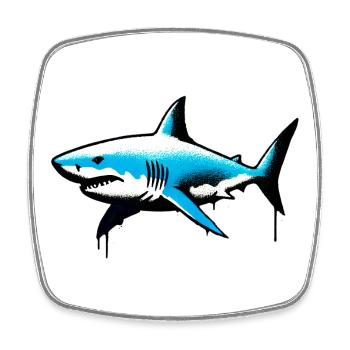 Shark - Square fridge magnet - white - Front