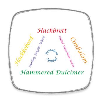 Hackbrett Familie bunt - Viereckiger Kühlschrankmagnet - Weiß - Vorne
