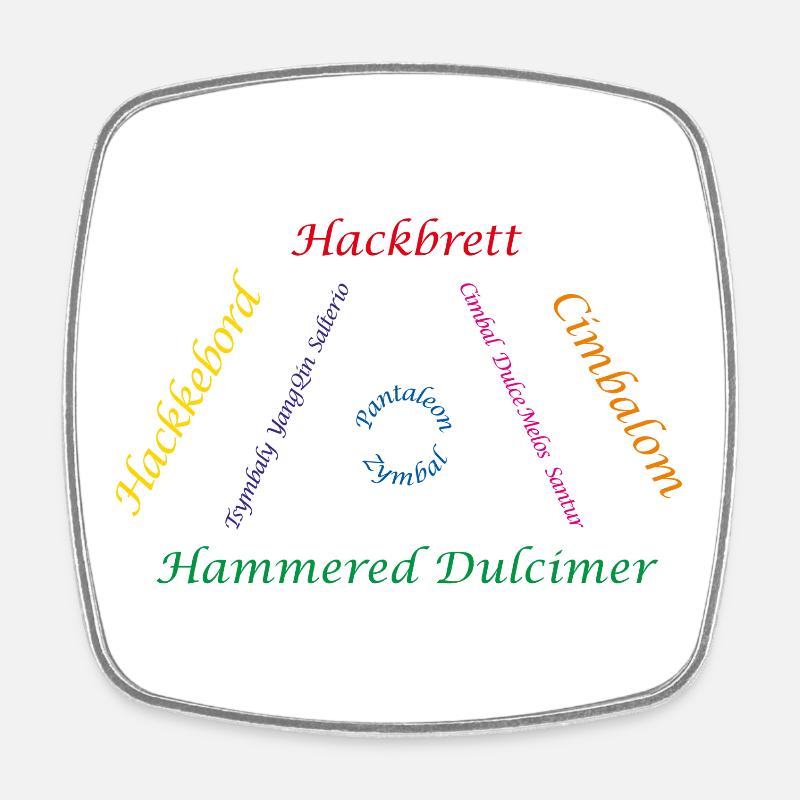 Hackbrett Familie bunt - Viereckiger Kühlschrankmagnet - Weiß