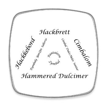 Hackbrett Familie 2 - Viereckiger Kühlschrankmagnet - Weiß - Vorne
