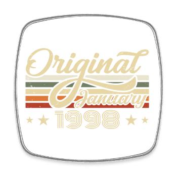 Birthday January 1998 January Born in January - Square fridge magnet - white - Front