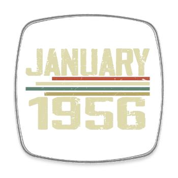 Januar 1956 - Geburtstagsgeschenk Januar 1956 - Viereckiger Kühlschrankmagnet - Weiß - Vorne