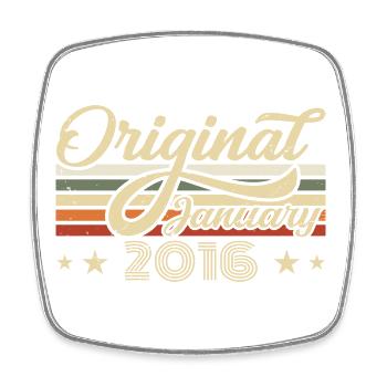 Geburtstag Januar 2016 Januar geboren im Januar - Viereckiger Kühlschrankmagnet - Weiß - Vorne