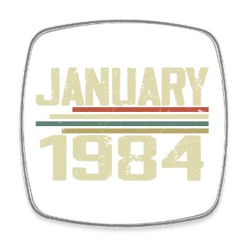 Janvier 1984 - Cadeau d’anniversaire Janvier 1984 - Magnet carré - blanc - Devant