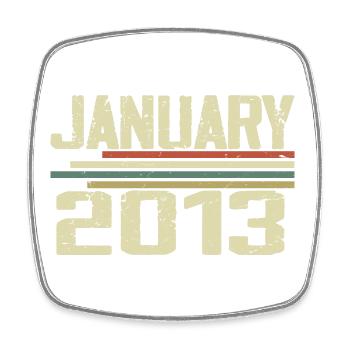 Janvier 2013 - Cadeau d’anniversaire Janvier 2013 - Magnet carré - blanc - Devant