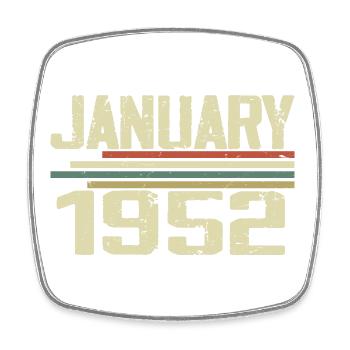 Januar 1952 - Geburtstagsgeschenk Januar 1952 - Viereckiger Kühlschrankmagnet - Weiß - Vorne