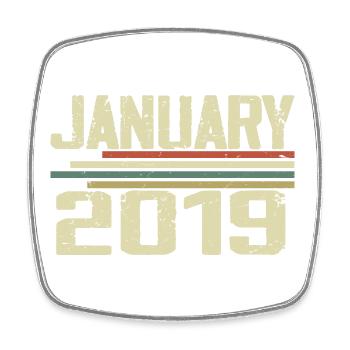 Janvier 2019 - Cadeau d’anniversaire Janvier 2019 - Magnet carré - blanc - Devant