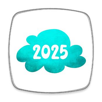 Wolke 2025 Struktur New Year Sylvester Neujahr - Viereckiger Kühlschrankmagnet - Weiß - Vorne