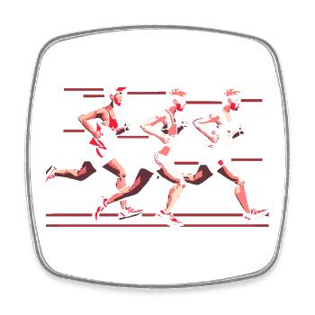 Marathon Runner Look des années 90 - Magnet carré - blanc - Devant