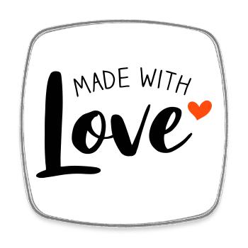 Made With Love bicolore - Magnet carré - blanc - Devant