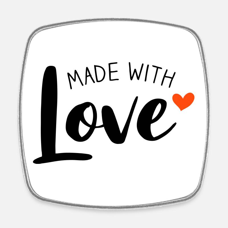 Made With Love two-tone - Square fridge magnet - white