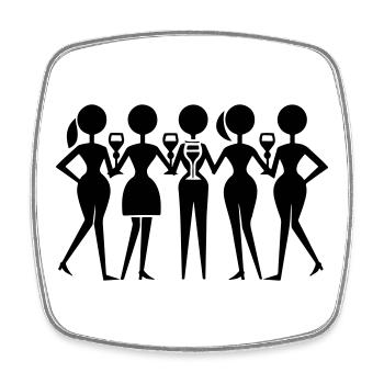 Women Party Hen - Square fridge magnet - white - Front