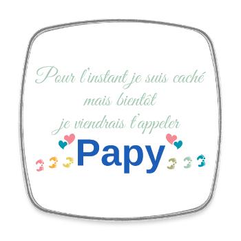 Futur Papy. Fête grand-père. Annonce grossesse - Magnet carré - blanc - Devant