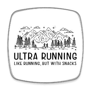 Ultra Running - wie Laufen, aber mit Snacks - Viereckiger Kühlschrankmagnet - Weiß - Vorne