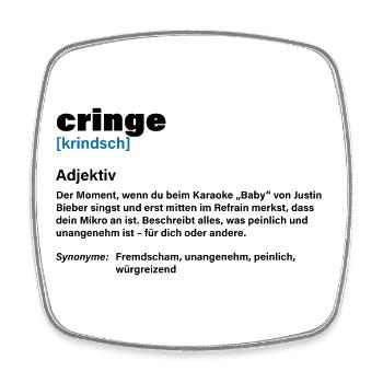 Embarrassing – The feeling of discomfort - Square fridge magnet - white - Front