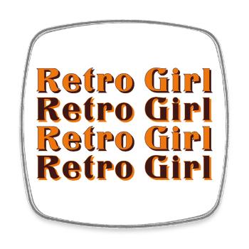 Retro Girl – 70s Vintage Style - Square fridge magnet - white - Front