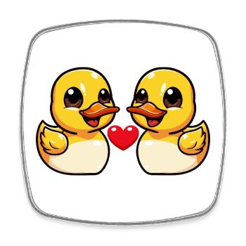 Duck Couple Valentine's Day - Square fridge magnet - white - Front