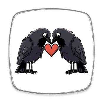 Corbeau Couple Crow e Saint-Valentin - Magnet carré - blanc - Devant