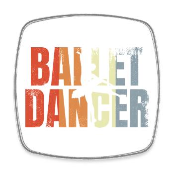 Danseuse de ballet vintage - Magnet carré - blanc - Devant
