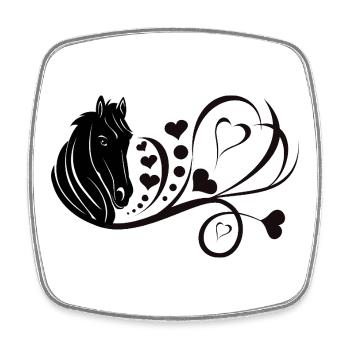 Horse with heart Horse lover Horse owner - Square fridge magnet - white - Front