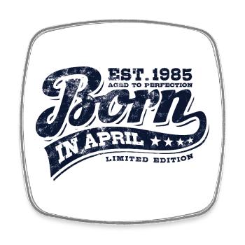 Born in April 1985 - Geburtstag - Geschenk - Viereckiger Kühlschrankmagnet - Weiß - Vorne