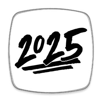 Année 2025 - Magnet carré - blanc - Devant