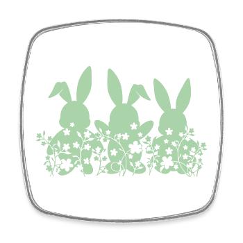 hasen ostern blumen - Viereckiger Kühlschrankmagnet - Weiß - Vorne