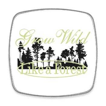 Growing like a forest - nature motif - Square fridge magnet - white - Front