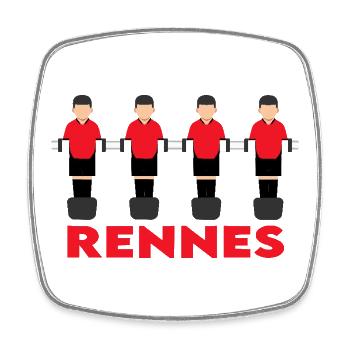 Rennes - Square fridge magnet - white - Front
