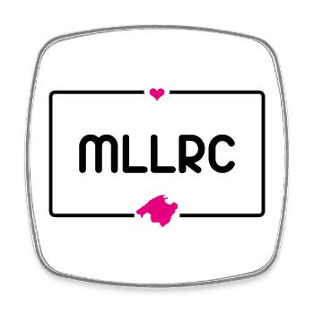 Mallorca "MLLRC" mit Herz und Landkarte - Viereckiger Kühlschrankmagnet - Weiß - Vorne