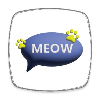 meow cat cute catlove 3d - Viereckiger Kühlschrankmagnet - Weiß - Vorne
