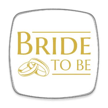 Bride Wedding Fiancée - Square fridge magnet - white - Front
