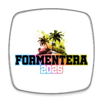 Formentera 2025 Palm Trees Multicoloured - Square fridge magnet - white - Front