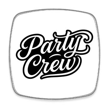 Party Crew - Viereckiger Kühlschrankmagnet - Weiß - Vorne