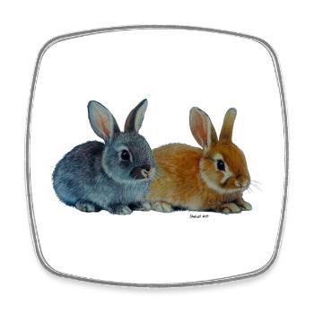 Bunnies - Easter - Square fridge magnet - white - Front
