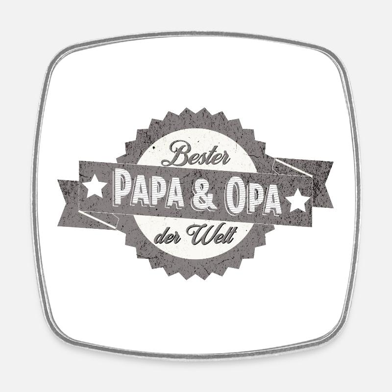 Bester Papa & Opa der Welt Spruch Vatertag - Viereckiger Kühlschrankmagnet - Weiß