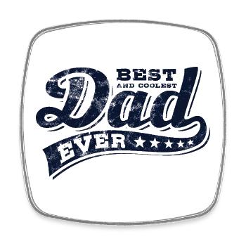 Best and coolest Dad ever - Best Dad - Father's Day - Square fridge magnet - white - Front