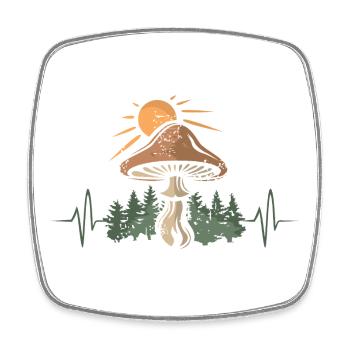 Pilz in Natur mit Herzschlag - Outdoor und Wald - Viereckiger Kühlschrankmagnet - Weiß - Vorne