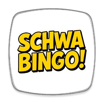Schwabingo: Retro Wortwitz - Viereckiger Kühlschrankmagnet - Weiß - Vorne