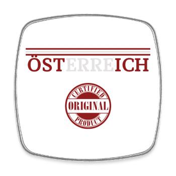 Austrian pride, flag of Austria - Square fridge magnet - white - Front