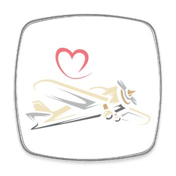 Flugzeug Liebe - Fliegerei und Piloten Symbol - Viereckiger Kühlschrankmagnet - Weiß - Vorne