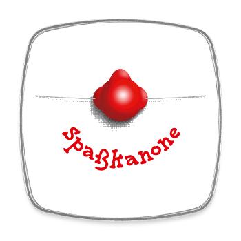 Clown nose – fun cannon - Square fridge magnet - white - Front